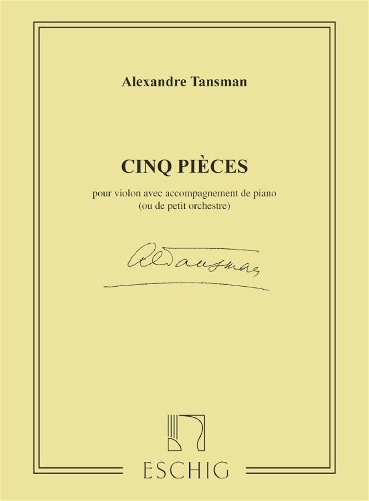 5 Pieces, Pour Violon Avec Accompagnement De Piano